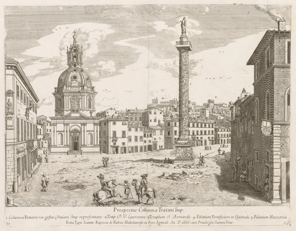 Trajan's Column from "Prospectus Locurum Urbis Romae Insign[ium], by Lievin Cruyl, 1666