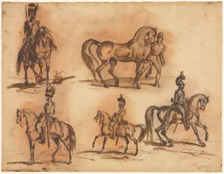 Five Equestrian Studies: Cavalrymen, by Auguste Raffet, 1832