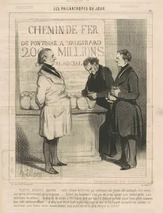 Apportez, messieurs, apportez ..., by Honoré Daumier, ink, 1845