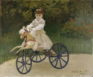 Jean Monet (1867–1913) on His Hobby Horse, by Claude Monet, oil, 1872