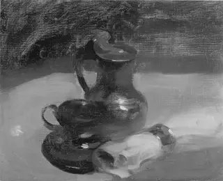 Still Life, by Eugène Carrière, oil, 1875