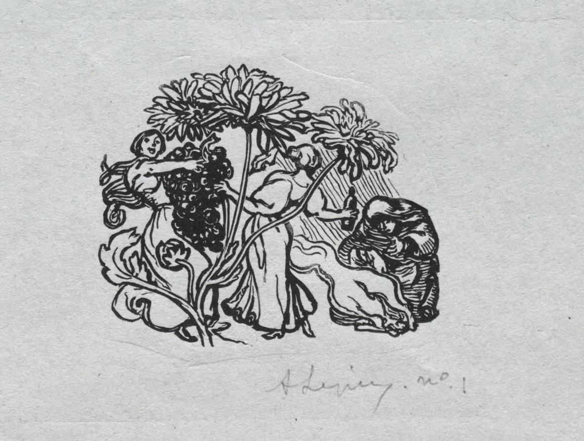 Paris Almanac, 1897: Tail-piece, Autumn, detail