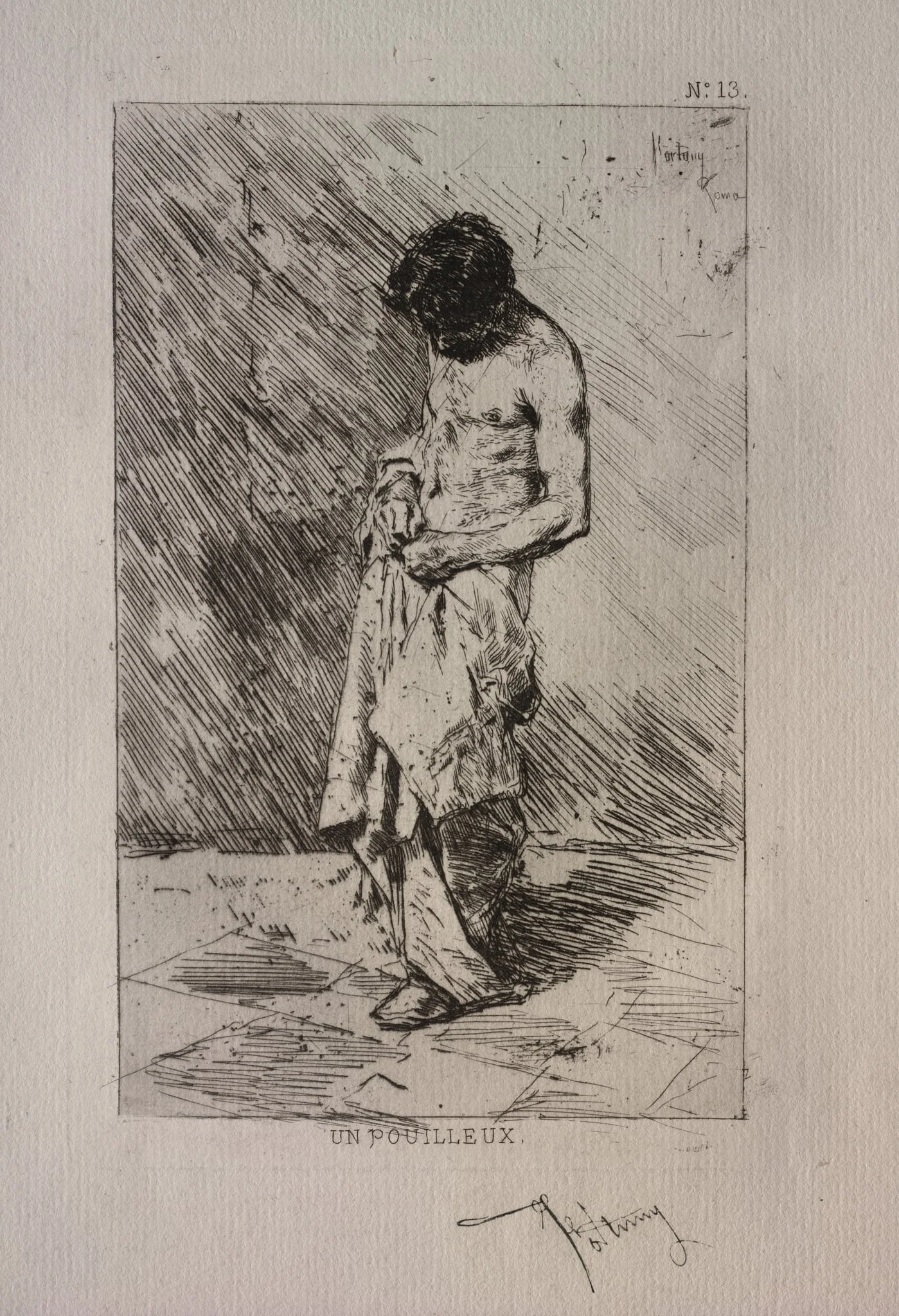 Man Searching for Fleas, detail