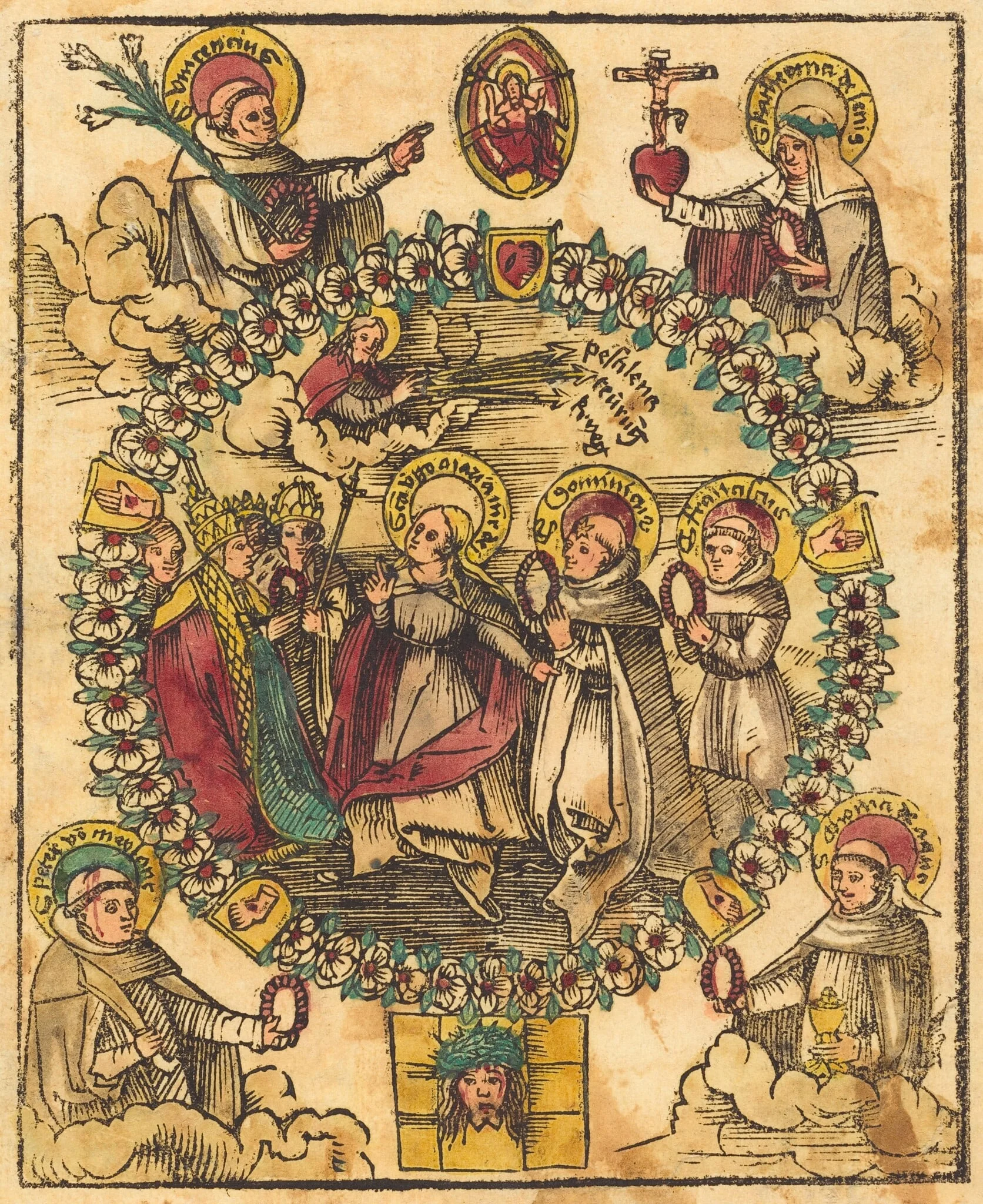 Madonna in a Rosary with Saints, detail