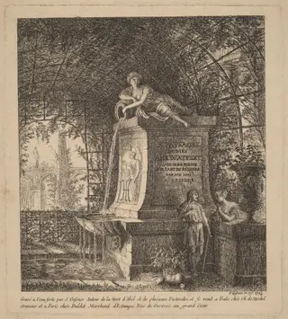 Fountain in a Summerhouse, by Salomon Gessner, ink, 1764