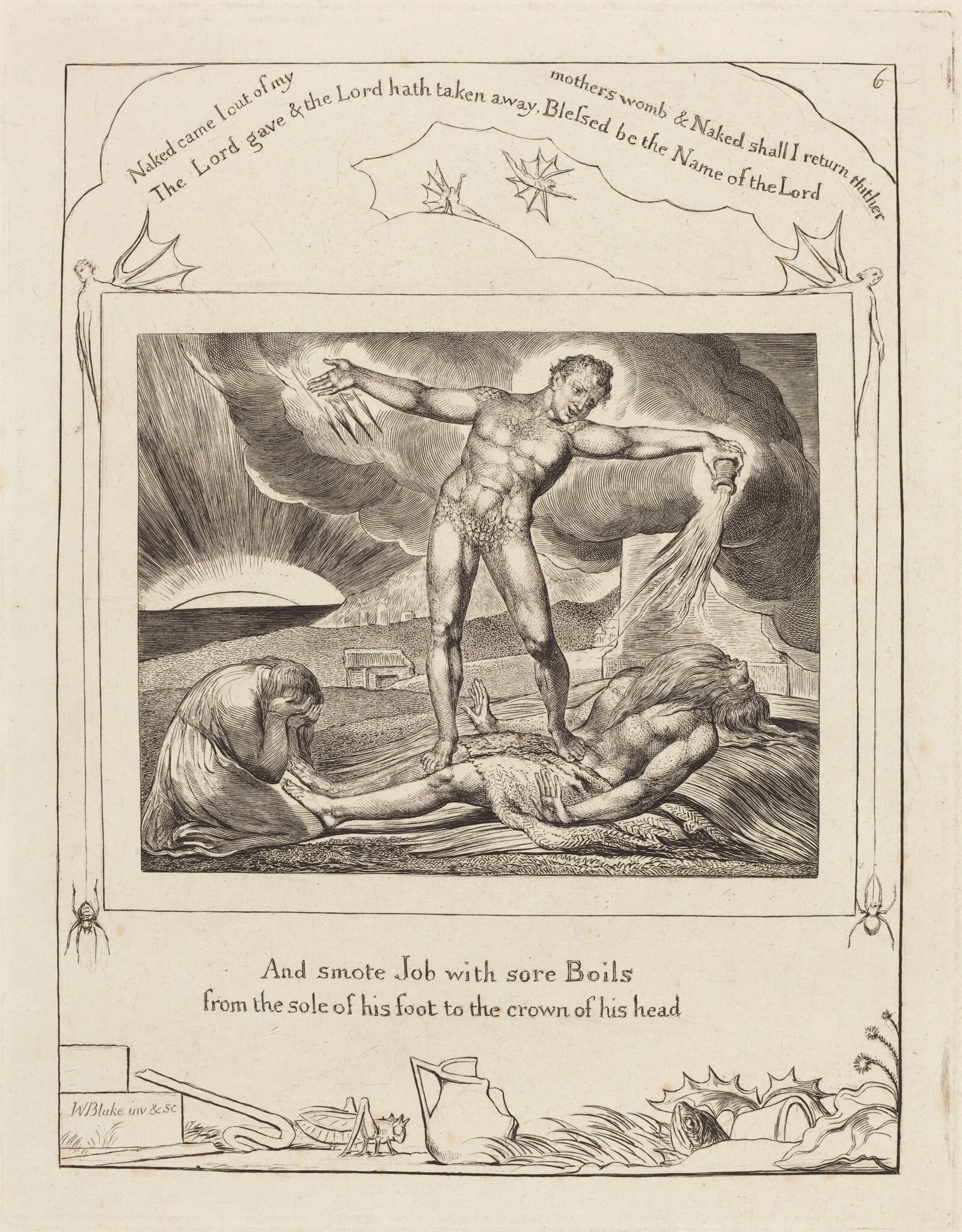 Satan Smiting Job with Boils, detail