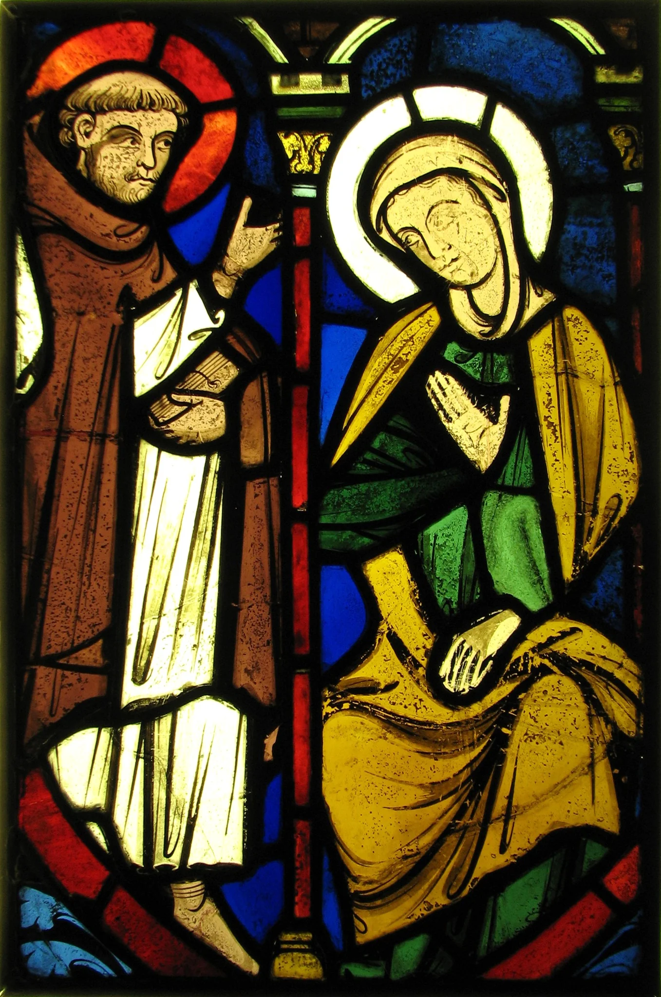The Virgin from a Pentecost Scene and the Figure of St. Martin, detail