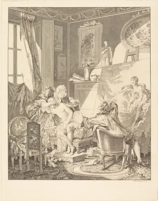 Le modèle honnête, by Jean-Michel the Younger Moreau, ink, 1770