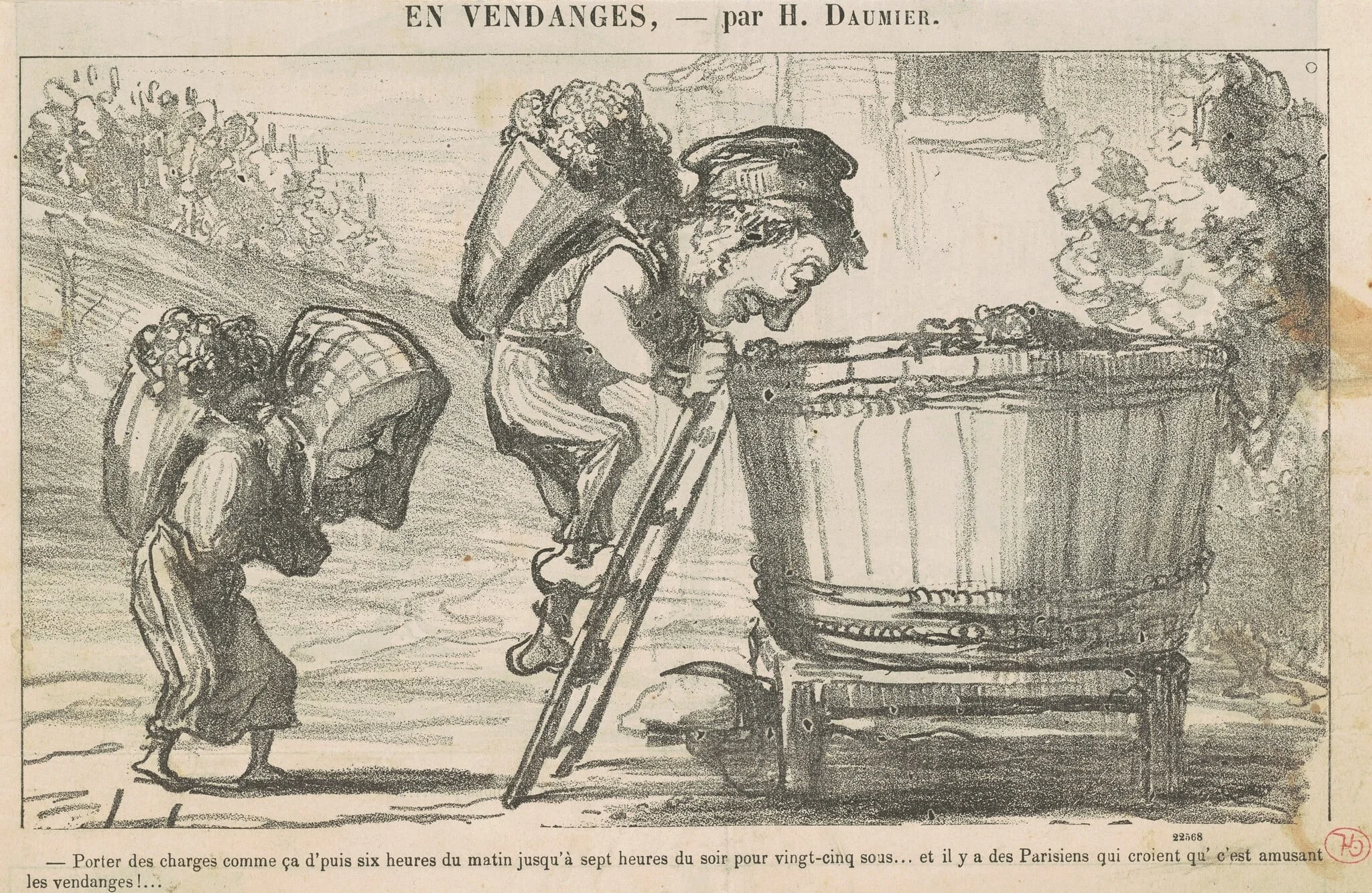 Porter des charges comme ca 'puis six heures ..., detail