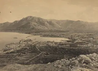 The Harbor of Piraeus, by Themistocles von Eckenbrecher, ink, 1891