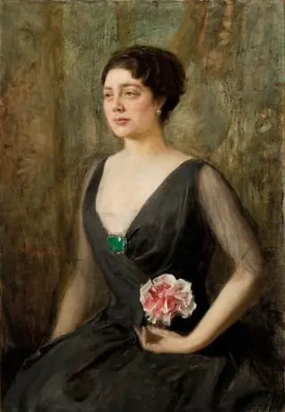Portrait of Izabela Szembekowa, by Teodor Axentowicz, oil, 1912