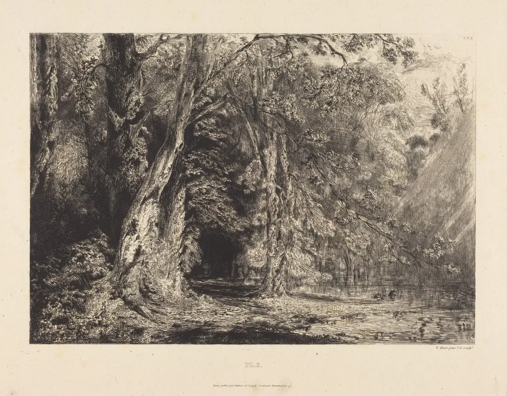 L'Ile Séguin in Flood, by Paul Huet, ink, 1833