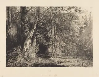 L'Ile Séguin in Flood, by Paul Huet, ink, 1833