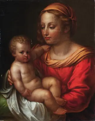 Madonna with Child, by Josef Abel, oil, 1816
