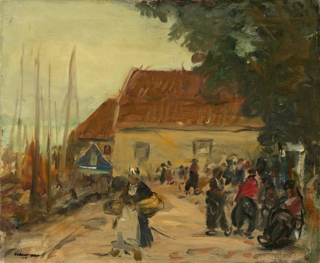 Volendam Street Scene, by Robert Henri, oil, 1910