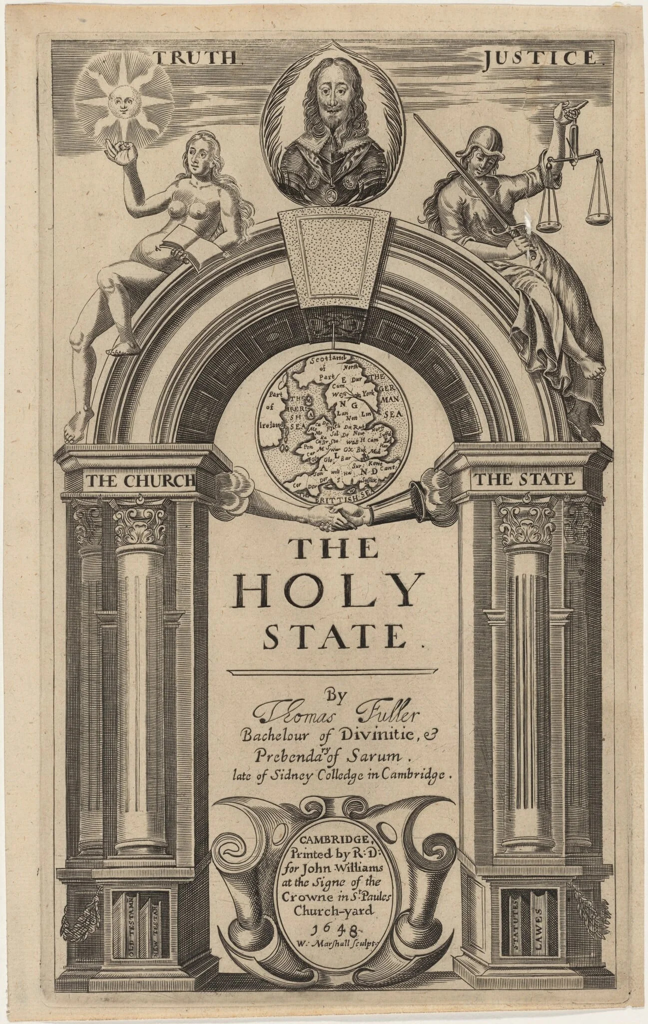 Title page to Thomas Fuller, Holy State, detail