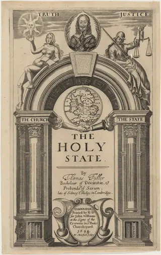 Title page to Thomas Fuller, Holy State, by William Marshall, ink, 1623