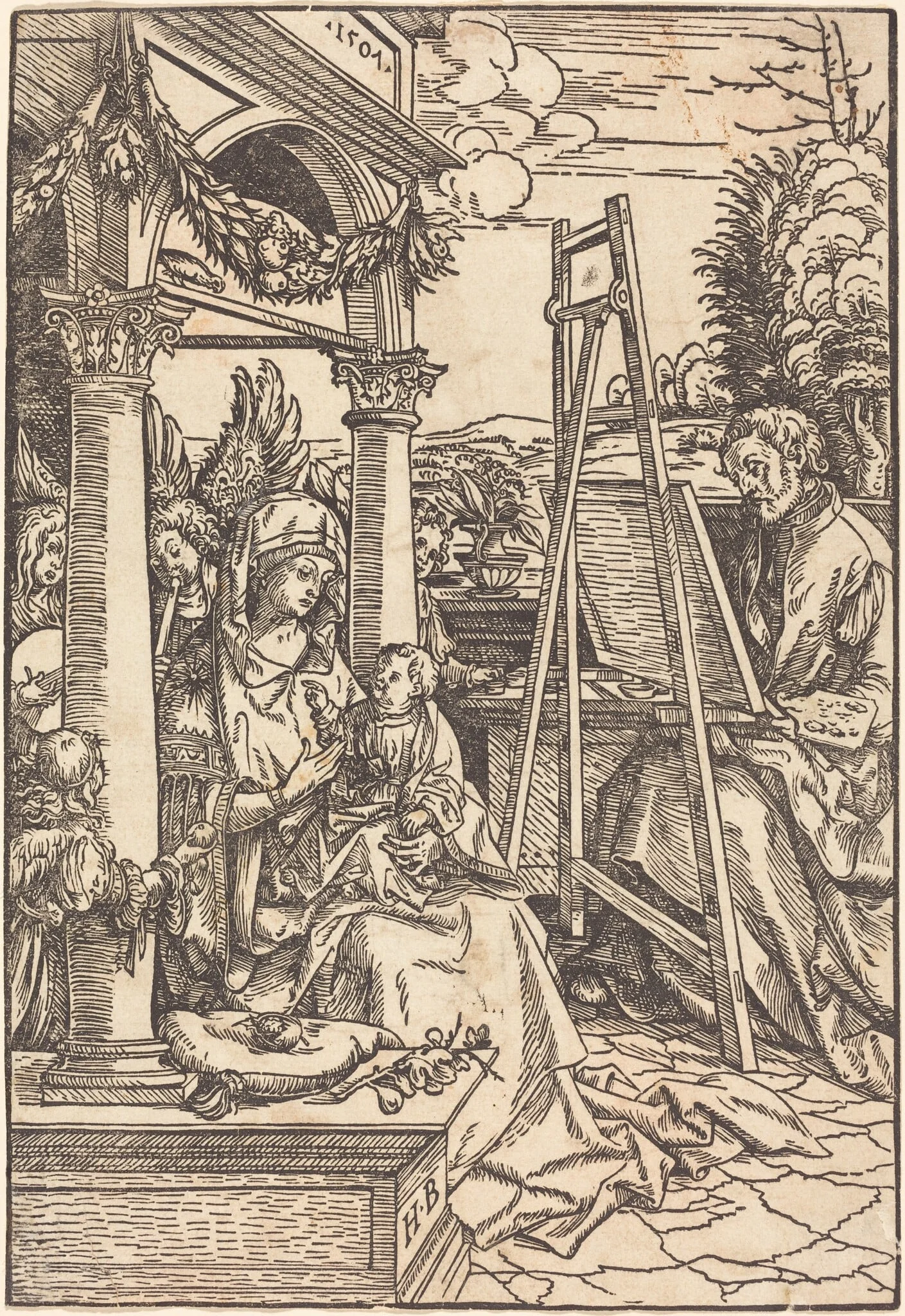 Saint Luke Painting the Portrait of the Virgin, detail