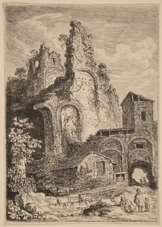 The Old Palace at Tivoli, by Franz Edmund Weirotter, ink, 1764