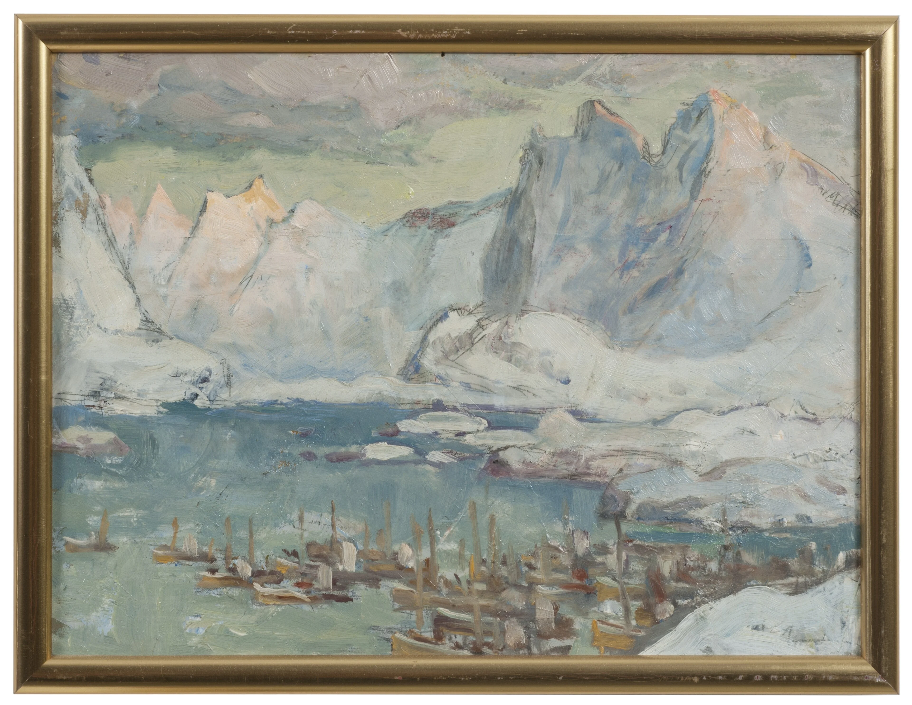 Svolvaer Harbour at the Height of the Fishing Season.Study from Lofoten, detail