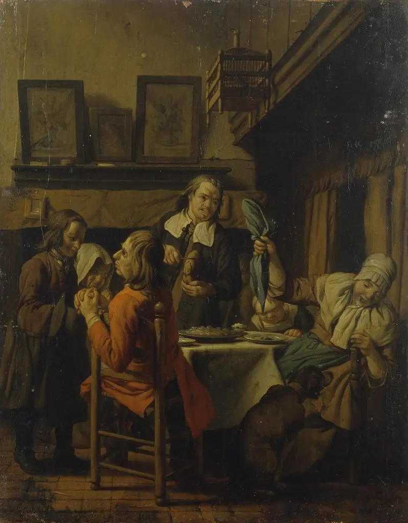 A Genre Scene, by Jan Josef Horemans the Elder, oil, 1740