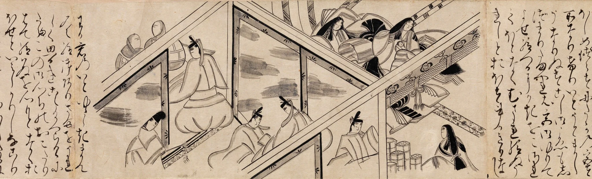 "Heartvine" ("Aoi") chapter from The Tale of Genji (Genji monogatari), detail