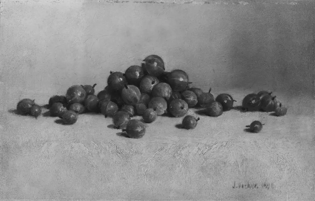 Gooseberries, by Joseph Decker, oil, 1898