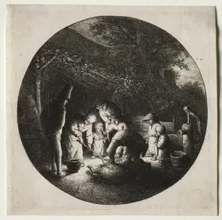 The Pigkillers, by Adriaen van Ostade, 1652