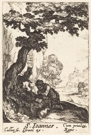Saint John the Baptist, by Jacques Callot, ink, 1632