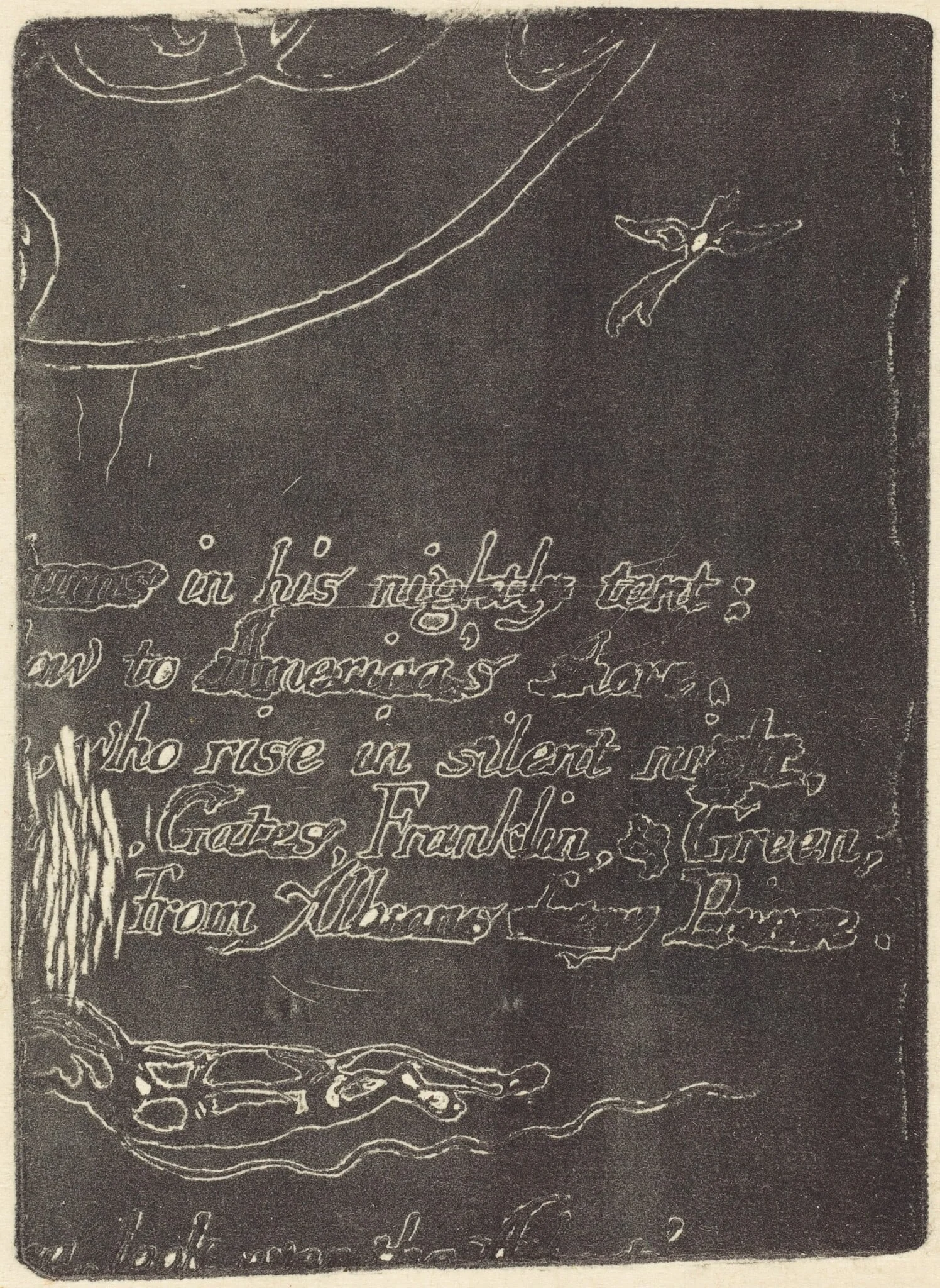 Restrike from fragment of cancelled plate for "A Prophecy", detail