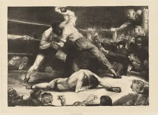 A Knockout, by George Bellows, ink, 1921