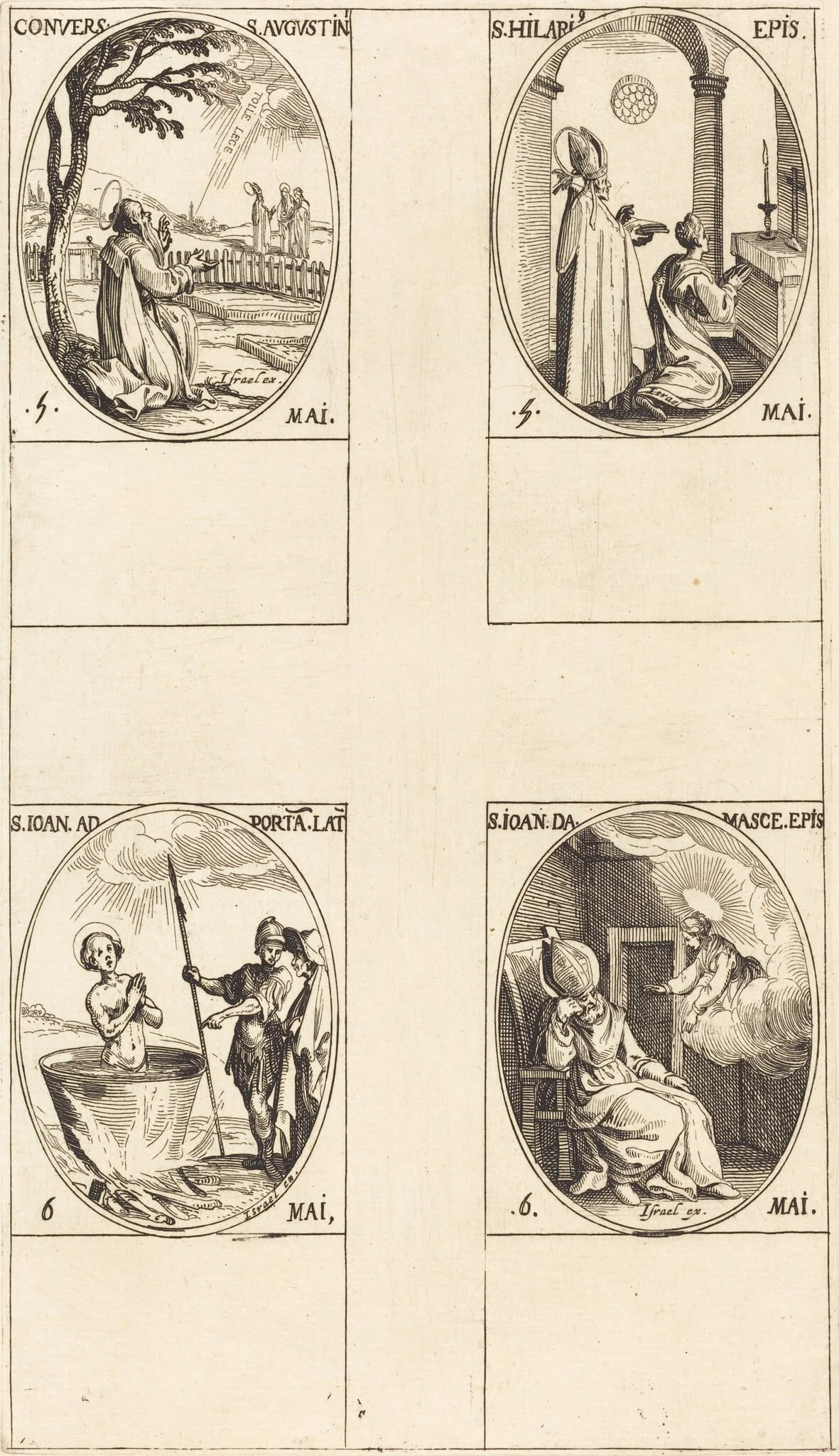 The Conversion of Saint Augustine; Saint Hilary; Saint John before the Latin Portal; Saint John of Damascus, detail