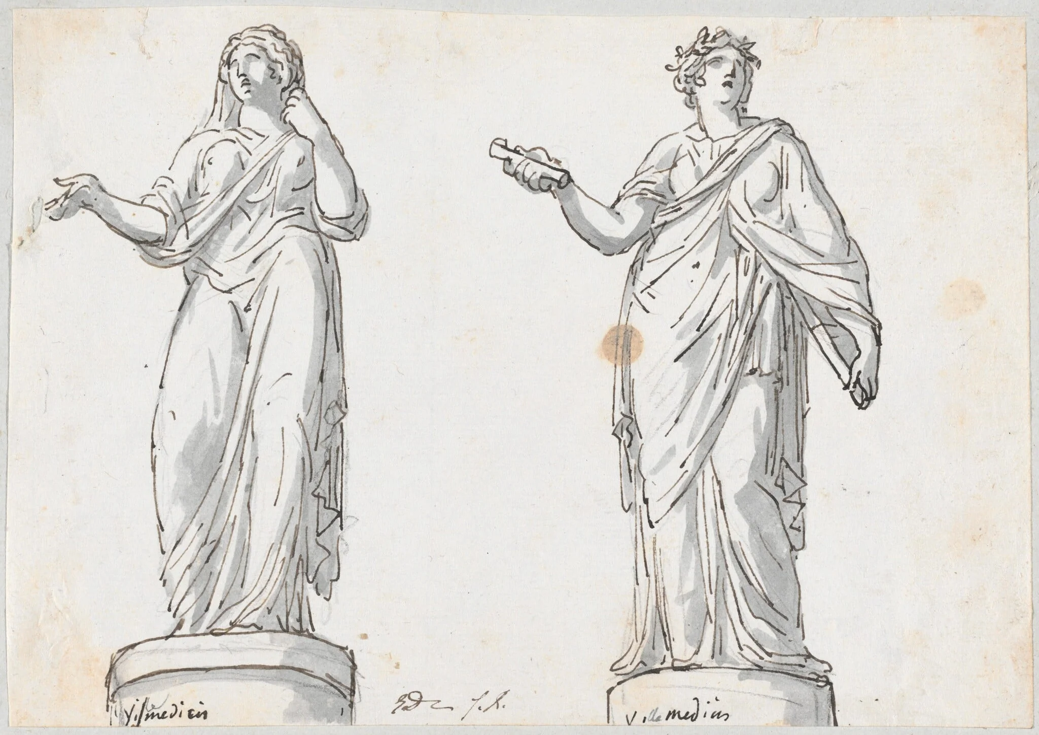 Two Female Figures from the Villa Medici, detail