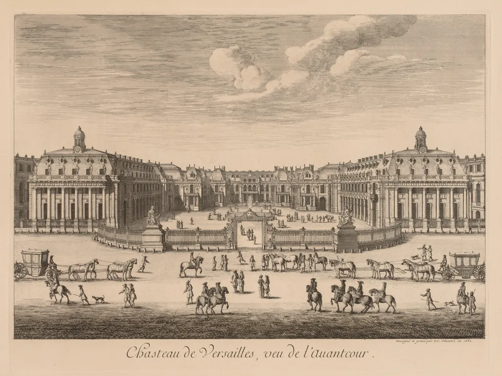 Vue du Château de Versailles, vu de l'avant-cour, by Israël Silvestre, 1682