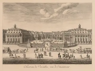 Vue du Château de Versailles, vu de l'avant-cour, by Israël Silvestre, 1682