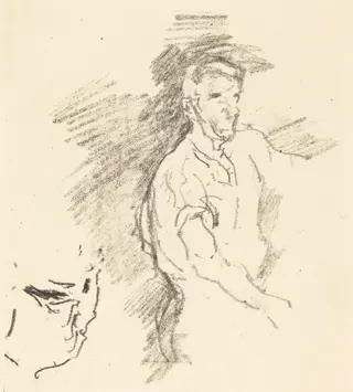 Sketch of a Blacksmith, by James McNeill Whistler, ink, 1895