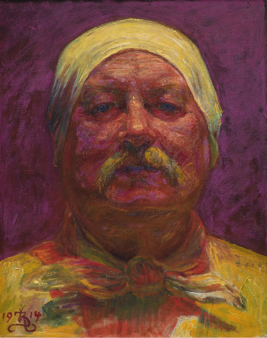 Self-portrait by Lamplight, by Kristian Zahrtmann, oil, 1914