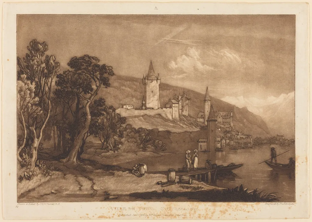 Ville de Thun, by Joseph Mallord William Turner, ink, 1816