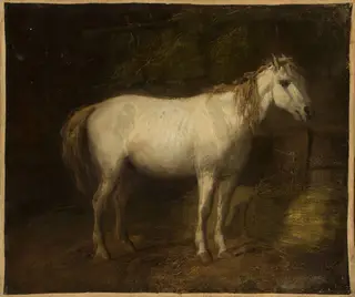 Horse in the stables, by Józef Brodowski the Elder, oil