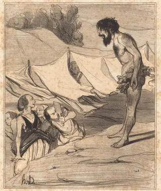 Présentation d'Ulysse a Nausica, by Honoré Daumier, ink, 1842
