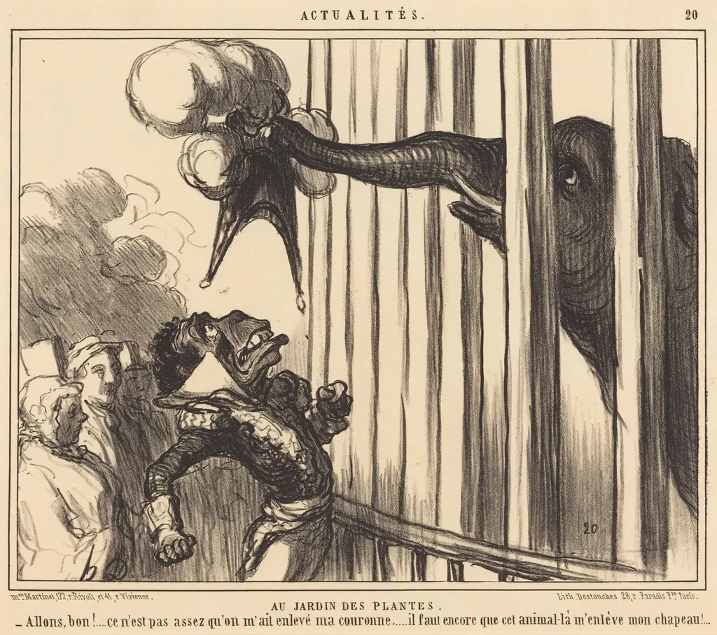 Au Jardin des Plantes, by Honoré Daumier, ink, 1859