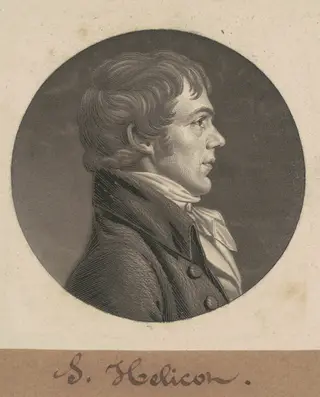 J. Ellicott, by Charles B. J. Févret de Saint-Mémin, ink, 1804