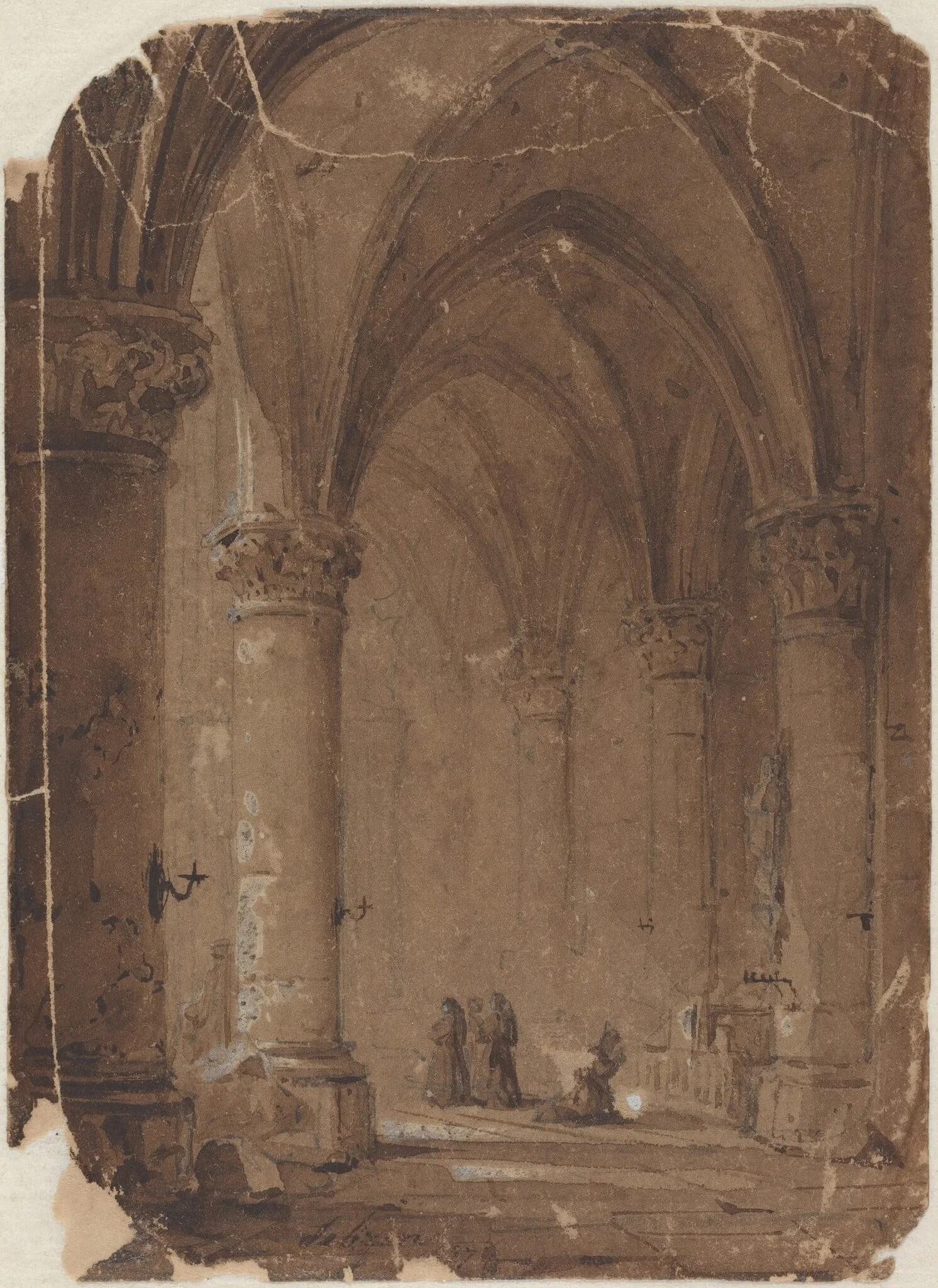 Monks in a Cathedral, detail