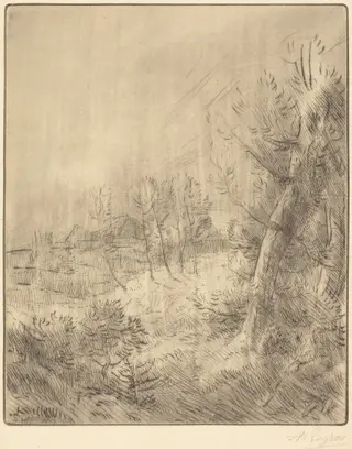 Old Village (Ville vieille), by Alphonse Legros, ink, 1874