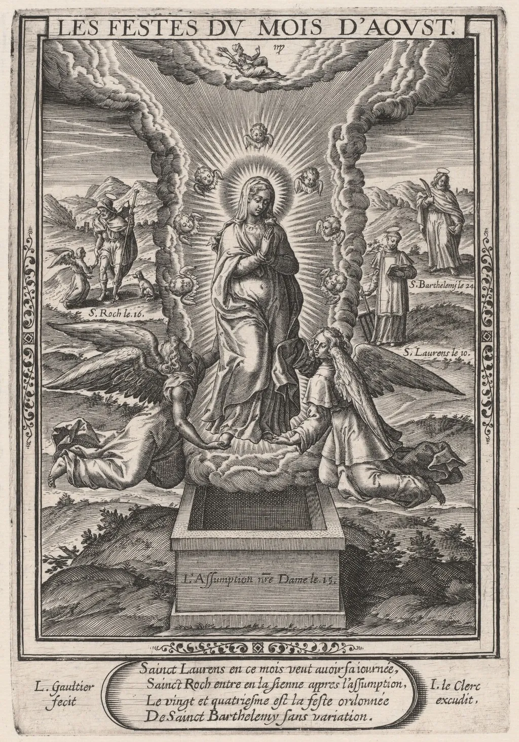 Les Festes du mois d'Aoust (August: The Assumption), by Léonard Gaultier, ink, 1603