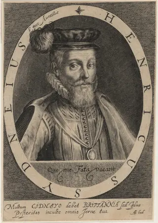 Sir Henry Sidney, Lord Deputy of Ireland, by Magdalena van de Passe, ink, 1620