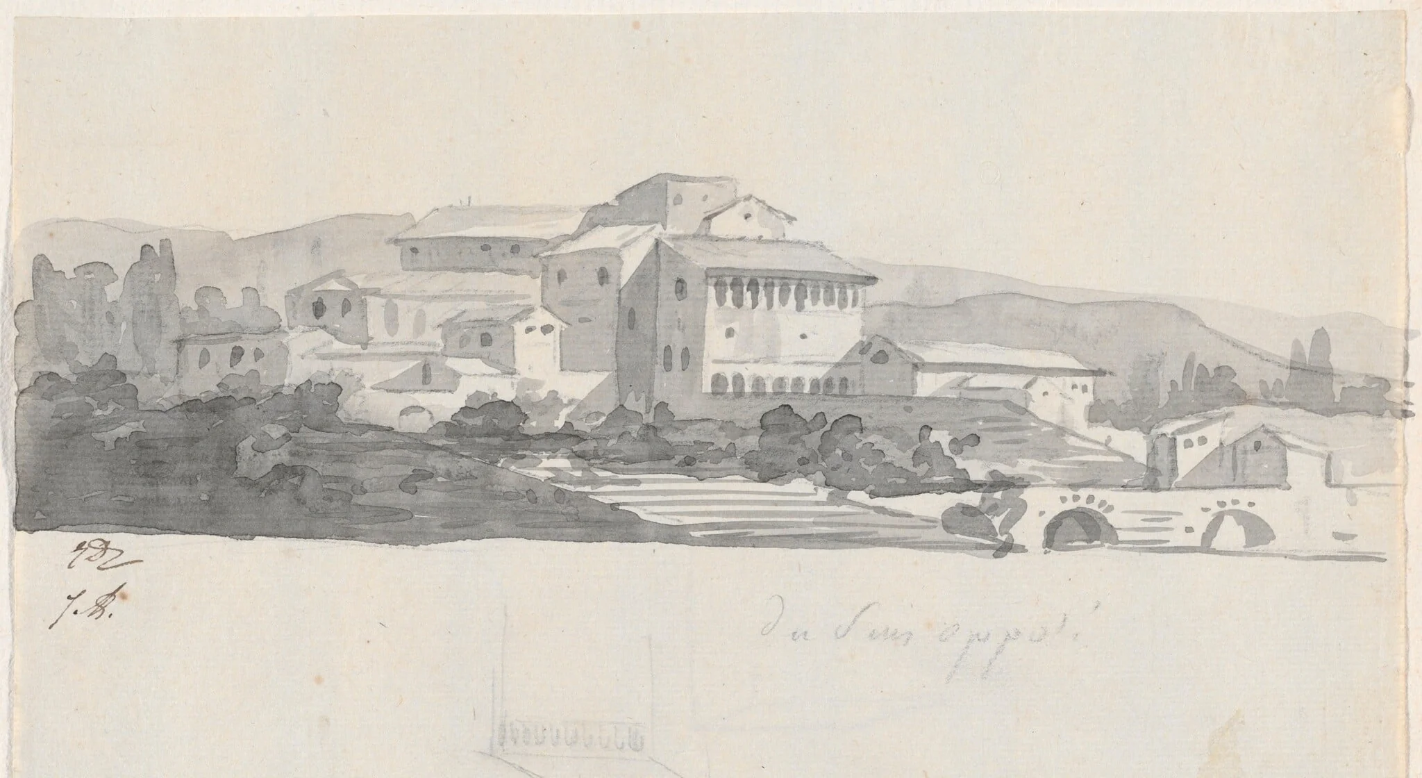 Roman Buildings on a Hill, detail