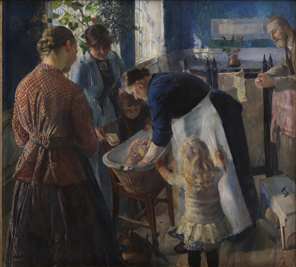 In the Tub, by Christian Krohg, oil, 1895