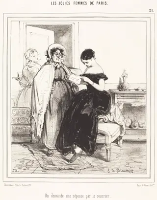 On demande une réponse par le courrier, by Aubert, ink, 1854