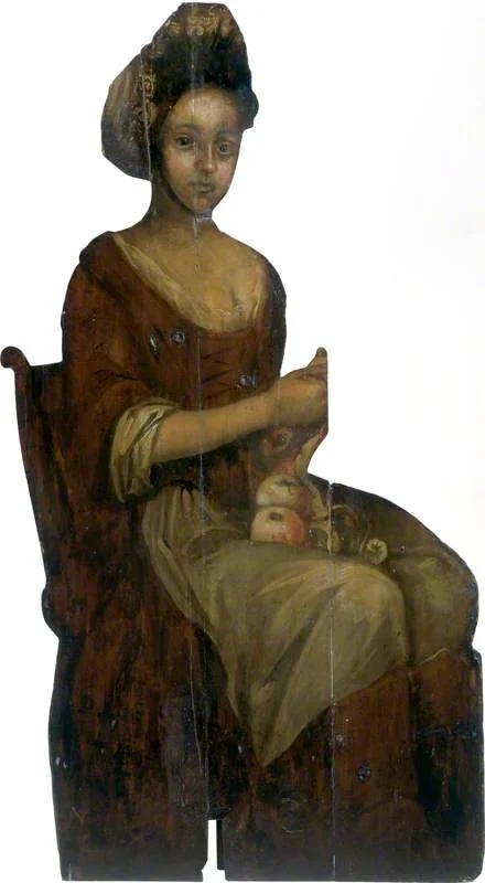 Young Woman Peeling Apples (dummy board), detail